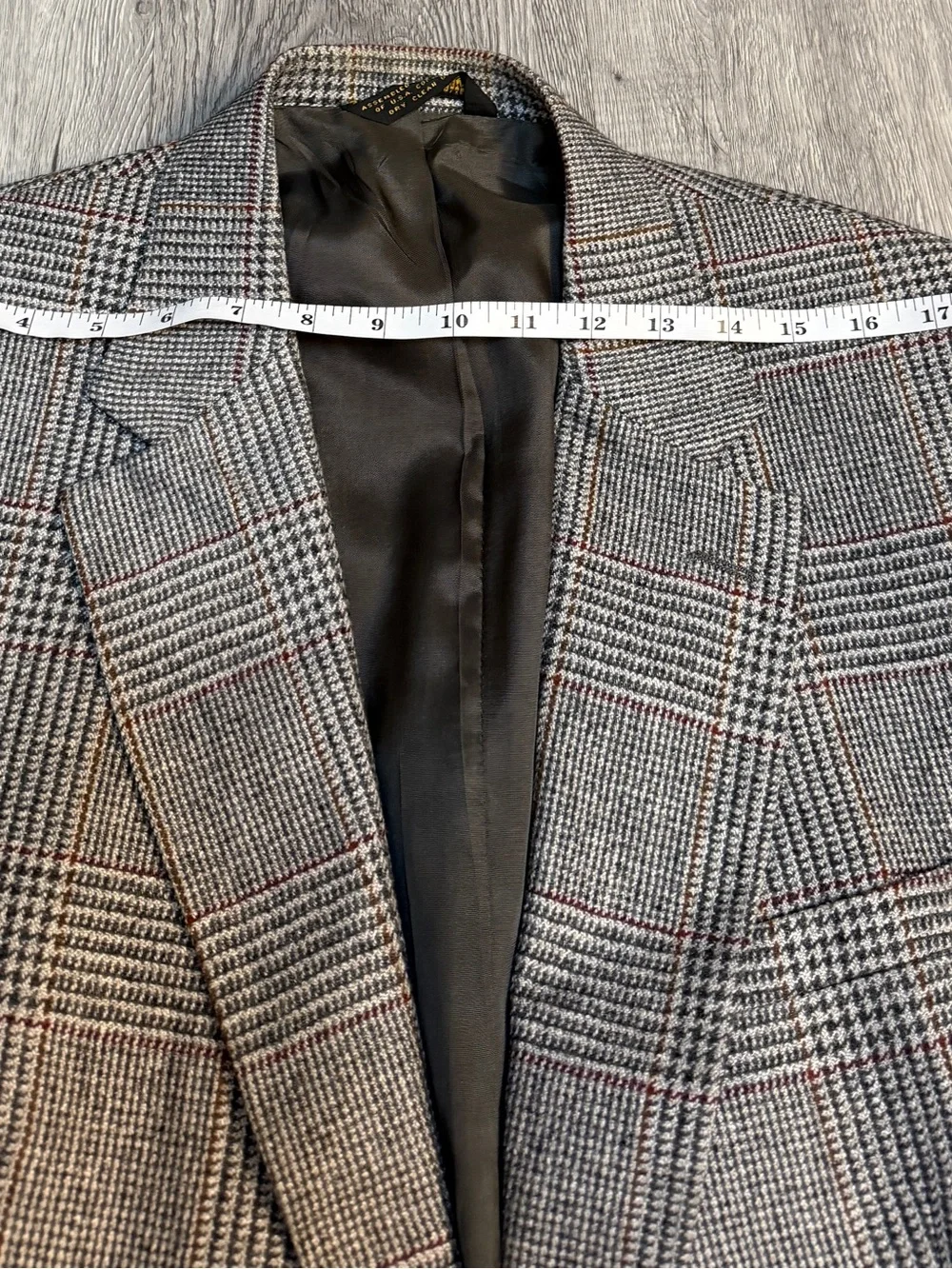 Vtg Oakton Ltd Mens Gray Plaid Blazer Jacket Wool Blend Sport Coat Size 44L